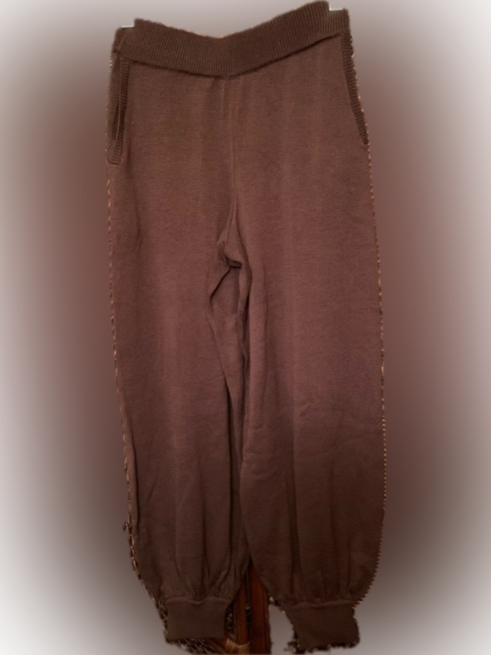 Free People Beach Brown Knit Jogger Style Pants